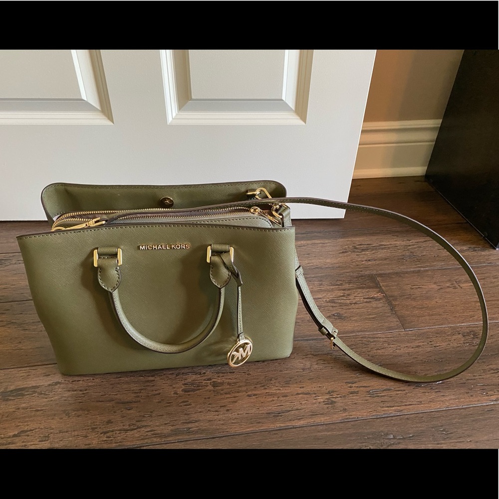Authentic olive green crossbody Michael Kors